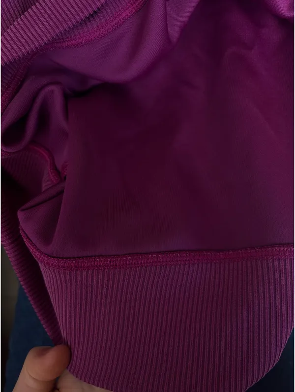Lululemon Perfectly Oversized Ribbed Crop Crew Magenta - Image 7