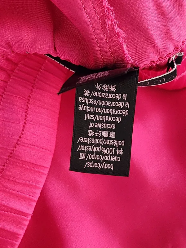 Victoria's Secret Hot Pink Satin Pull-On Lounge Shorts Size Large Flaw - Image 8