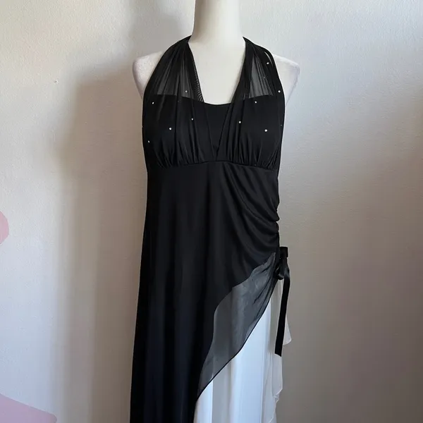 Vintage Y2K Gown Dress, Prom,‎ Assymetrical, Fairy Grunge, Large, Rhinestone - Image 2