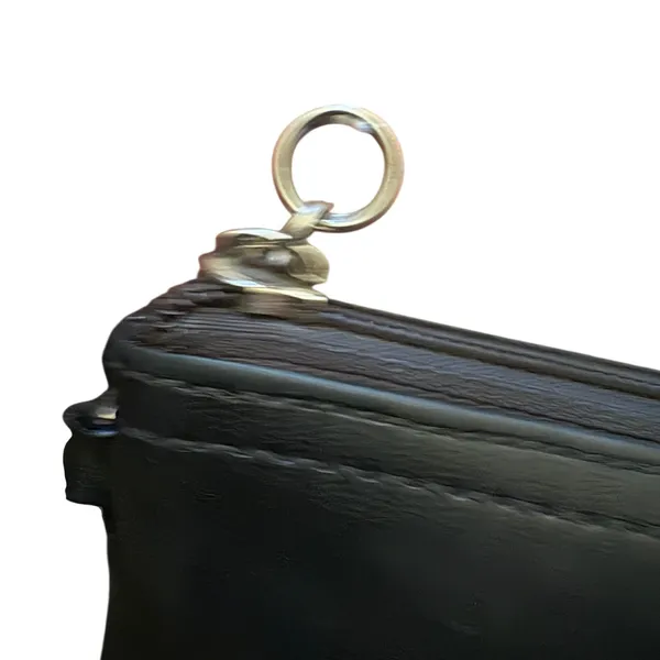 Vintage Coach Glove‎ Tanned Leather Wristlet Small Zip Top Black Silver Hardware - Image 6