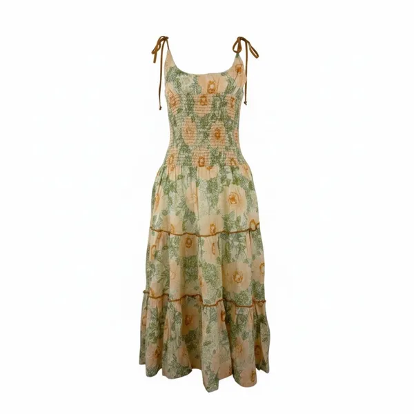 Free People Green Dress Size XL - 100% Cotton Made in India NWT - Image 3