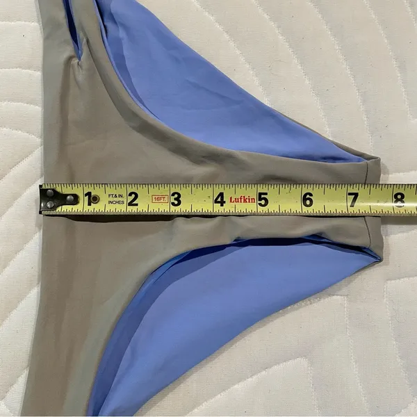 Breakers Reversible Cutout Bikini Bottom Grey Periwinkle Blue Small NWT - Image 8