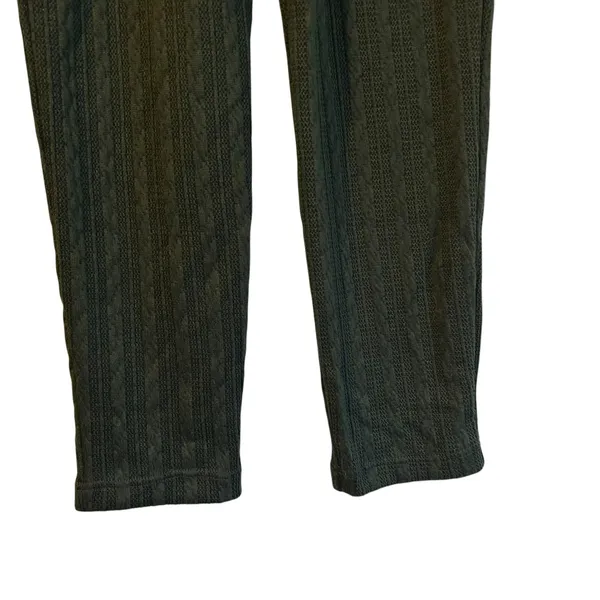 Cable Knit Legging Olive Green NWT Casual Comfort Loungewear Sz LG Like an Angel - Image 3