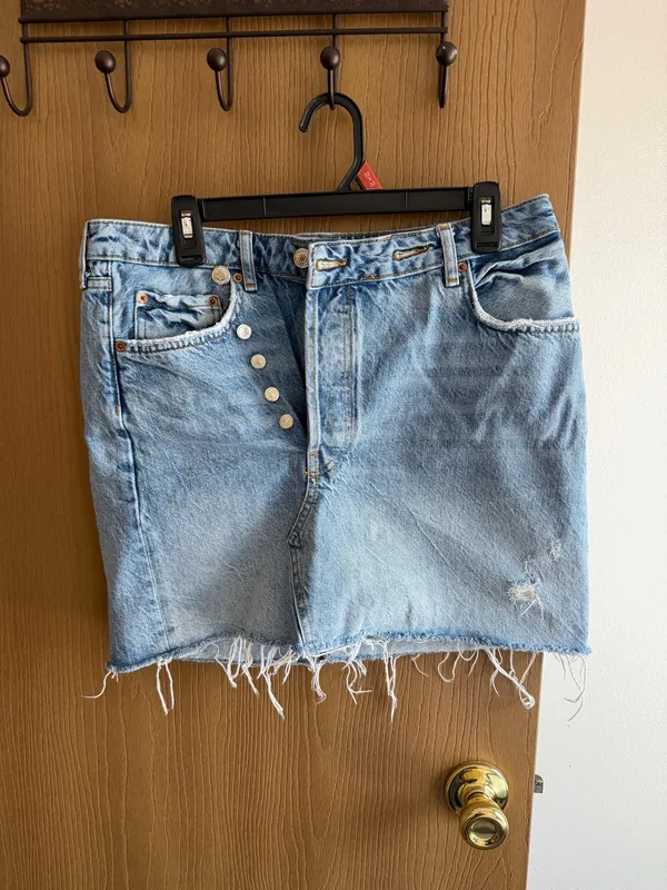 ZARA Asymmetrical Demin Mini Skirt - Image 5