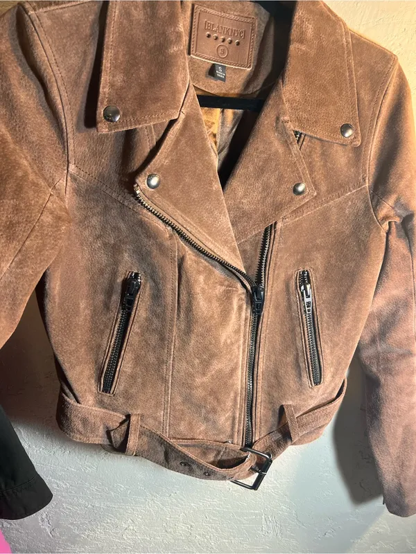 Blank NYC Suede Moto Jacket - Brown - Image 8
