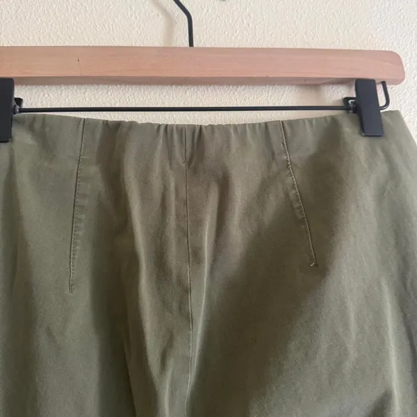 Via Masini 80 Firenze Olive Pull On Cigarette Pants Made Italy Stretch Ankle - Image 5