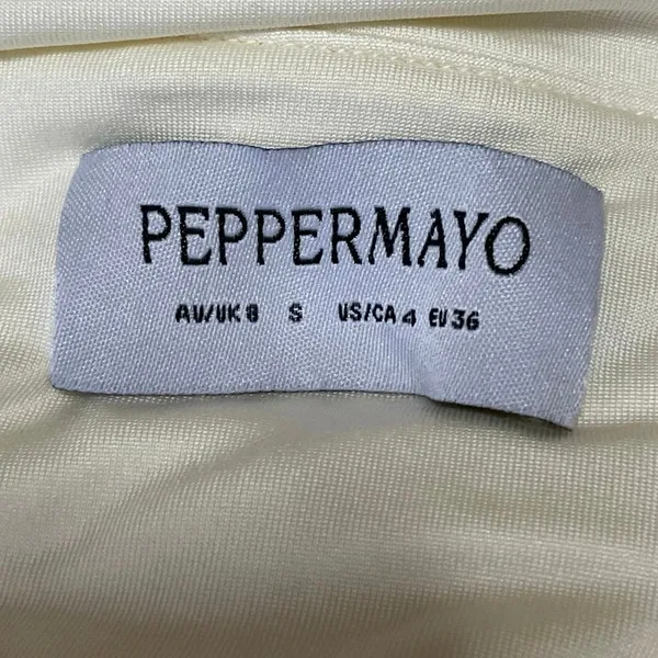 Peppermayo Light Yellow Cross Halter Sleeveless Bridesmaid Maxi Dress Size 4 - Image 4