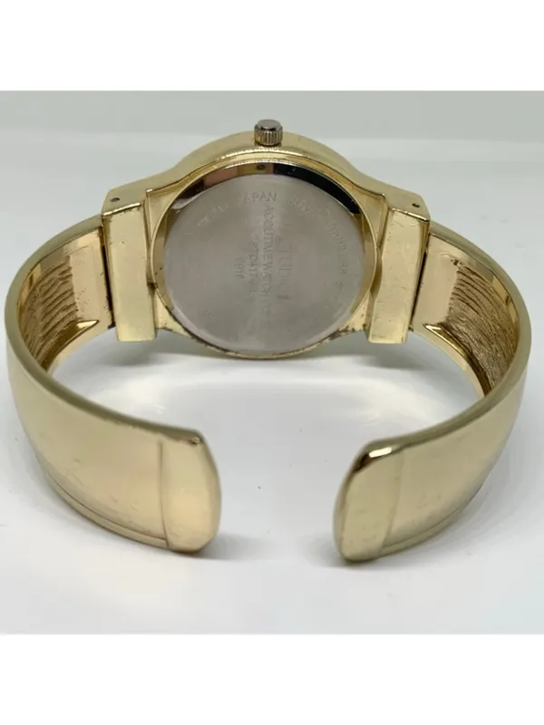 Studio women’s watch gold tone dial cuff bracelet size 7” quartz 38mm running - Image 4