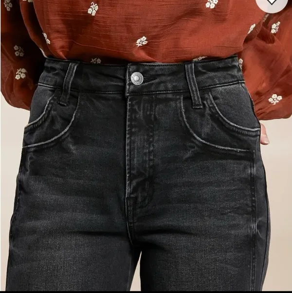 Vervet Blue by Flying Monkey Kris Straight Leg Wide Jeans Black Wash 32x30 - Image 3