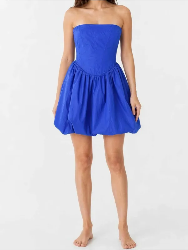 AMANDA UPRICHARD Pompeo Strapless Mini Dress, Cobalt, Medium - Image 3
