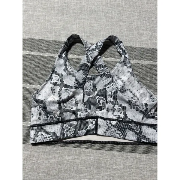 Shebeest Womens Grey Snakeskin Print Racerback Athletic Sports Bra Size Small‎ - Image 3