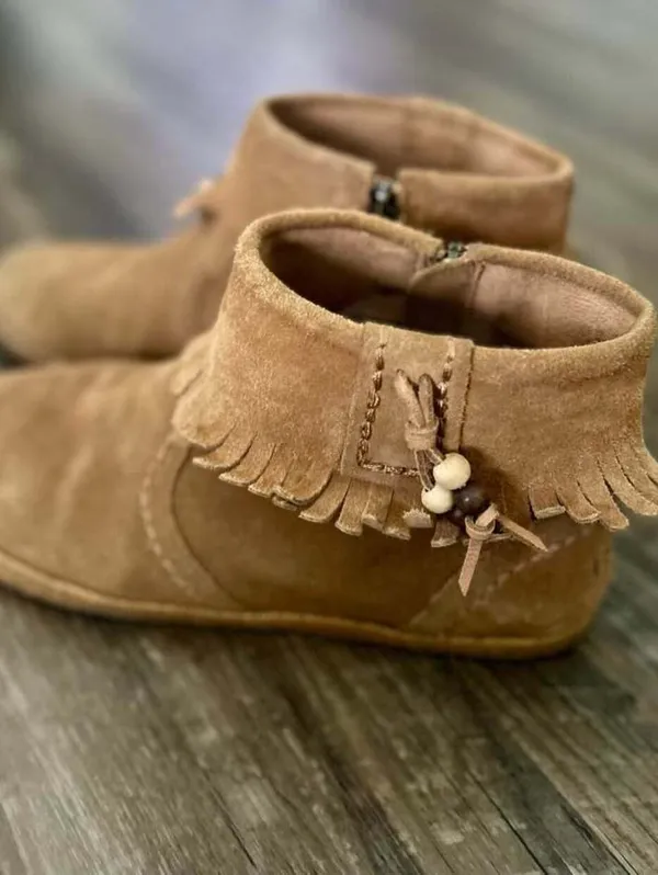 UGG Fringe Suede Ankle Boots Size 6 Women’s - Image 3