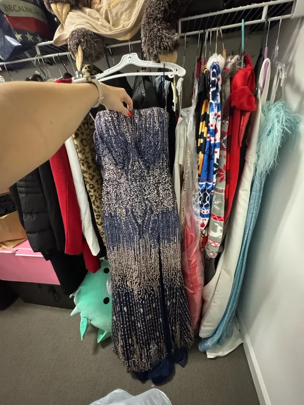 Ella Grace Navy Strapless Evening Gown Blue Size 8 - Image 2