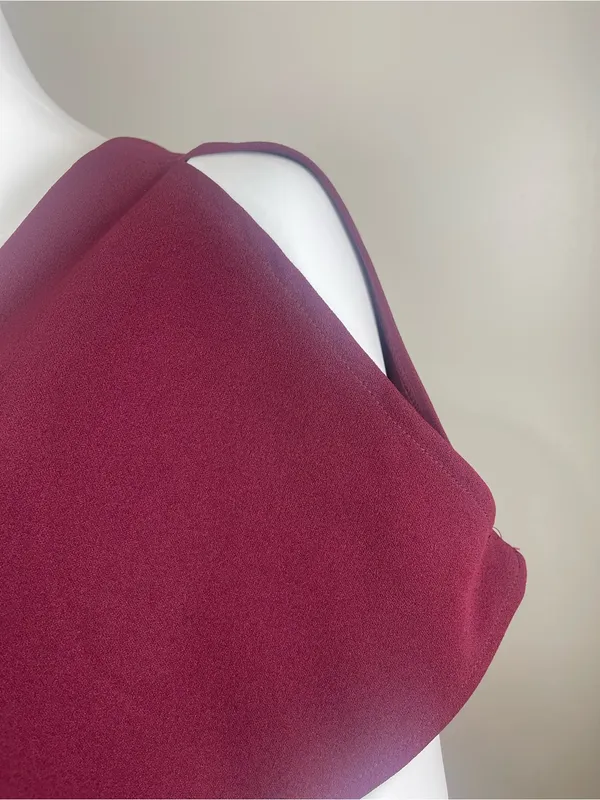 Lulu's Burgundy Cold-Shoulder Wrap Sheath Dress - Image 2