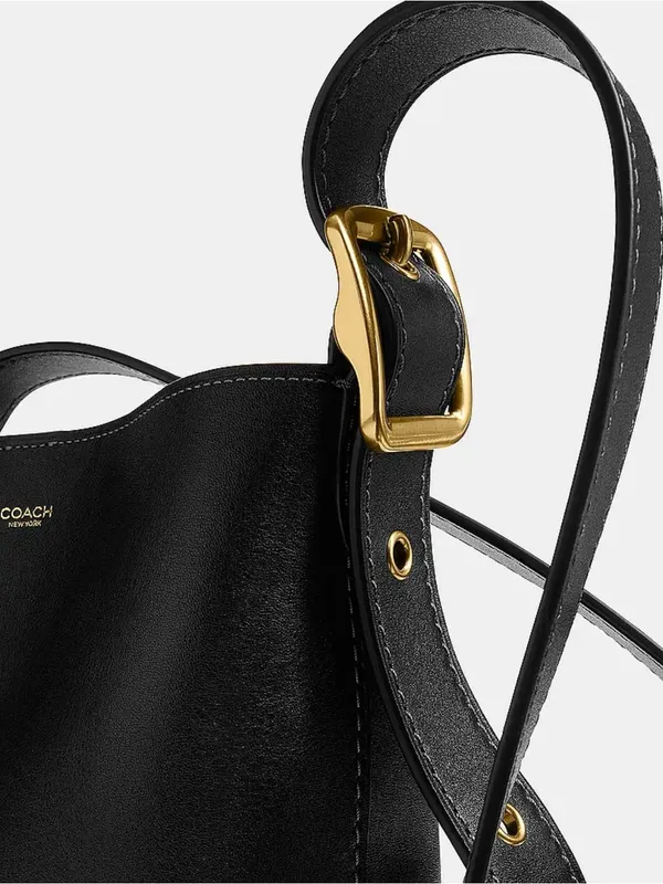 COACH Bleecker Bucket Bag in Black Leather - Image 7