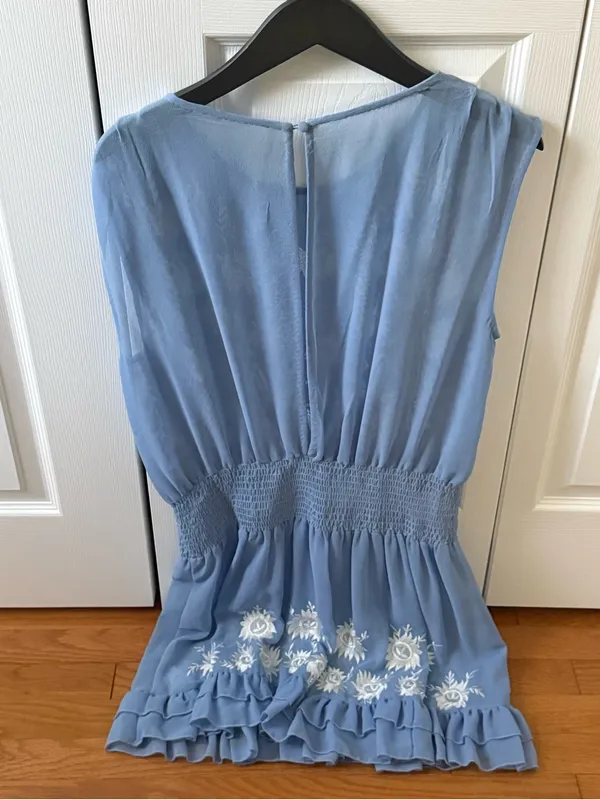 Free People Semi Sheer Embroidered Lace Mini Dress - Image 3
