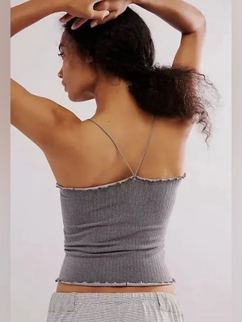 FREE PEOPLE Intimately Better This‎ Way Cami Gray Medium Large Strappy Tank New - Image 2