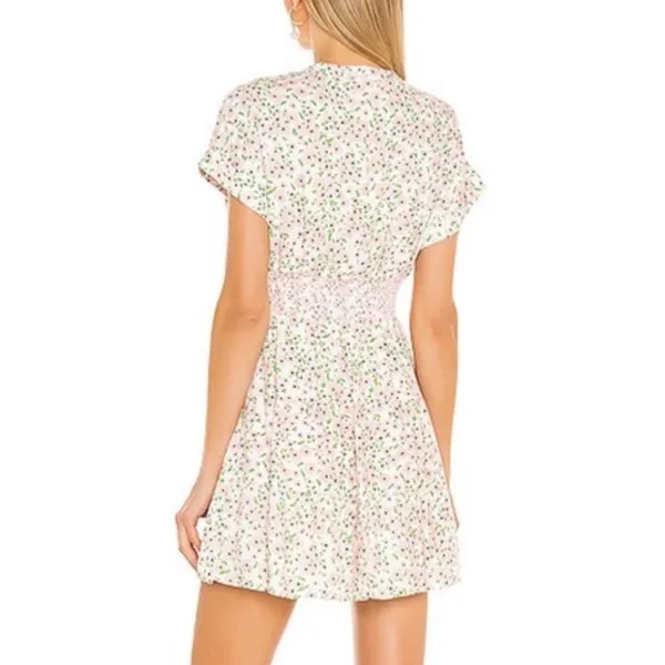 ALICE + OLIVIA Keela Smocked-Waist‎ Button-Front Dress size 10 - Image 3