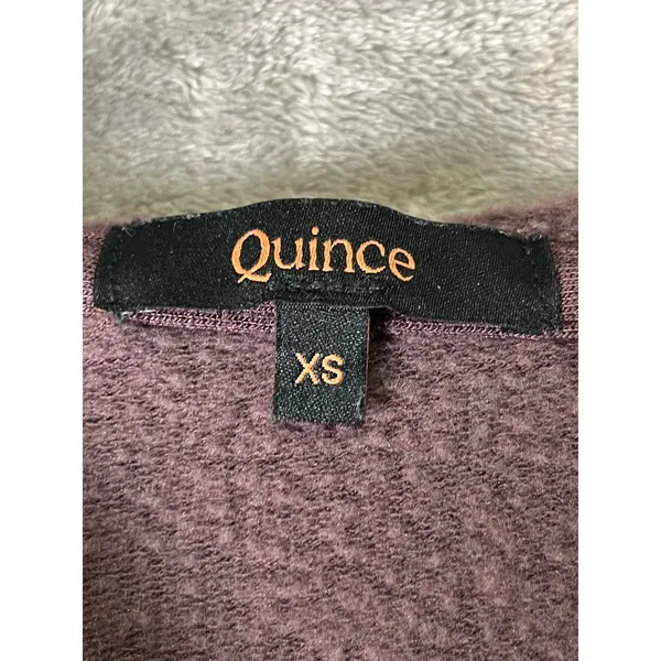 Quince Women's SuperSoft Fleece Full-Zip Up Hoodie Dried Fig Purple XS - Image 5