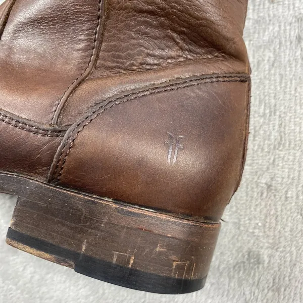 Frye Melissa Riding Boots Womens 8B Brown Leather Stud Back Zip - Image 4