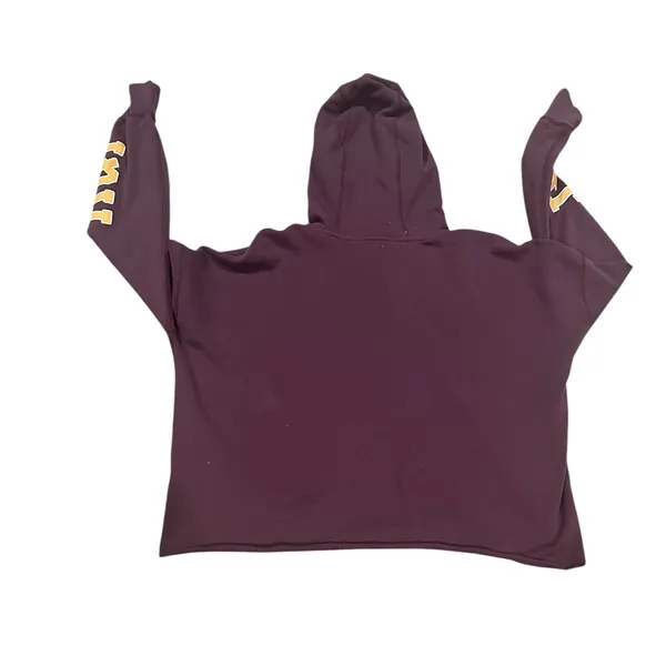 Abercrombie & Fitch Deep Purple Spellout Sweatshirt Pullover Oversized Hoodie L - Image 3