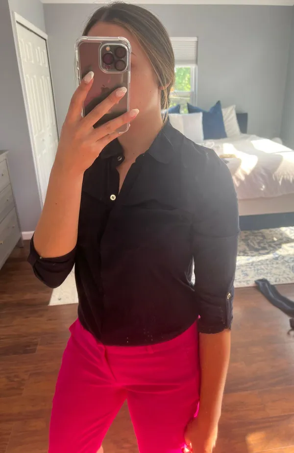 Ann Taylor Navy Blouse - Image 7