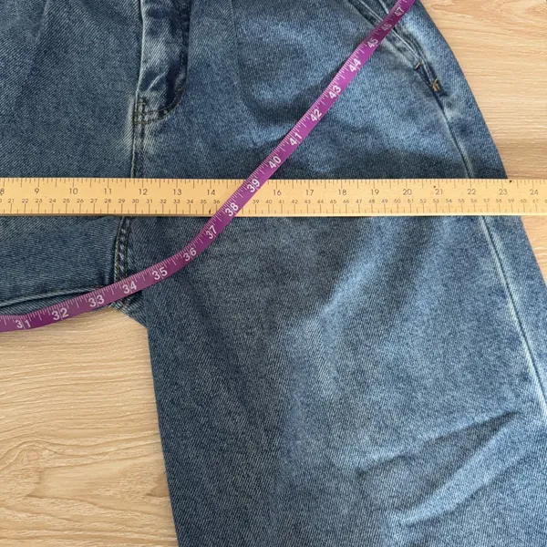 Habitual 4/27 High Waisted Pleated Denim Trousers Medium Wash‎ Relaxed Office - Image 9