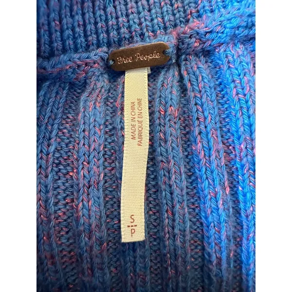 Free People Purple/Blue Ribbed Maxi Skirt Side Slit Size Small - Image 4