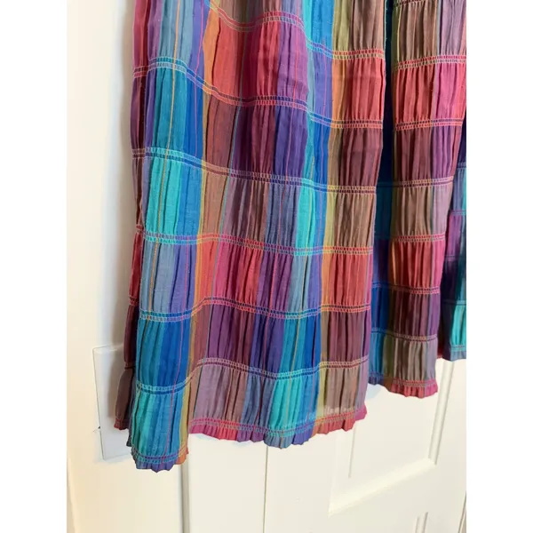 Vintage Avon Fashions Plaid 2 Piece Set Crop Top Midi Skirt Multicolor VTG M/L - Image 9