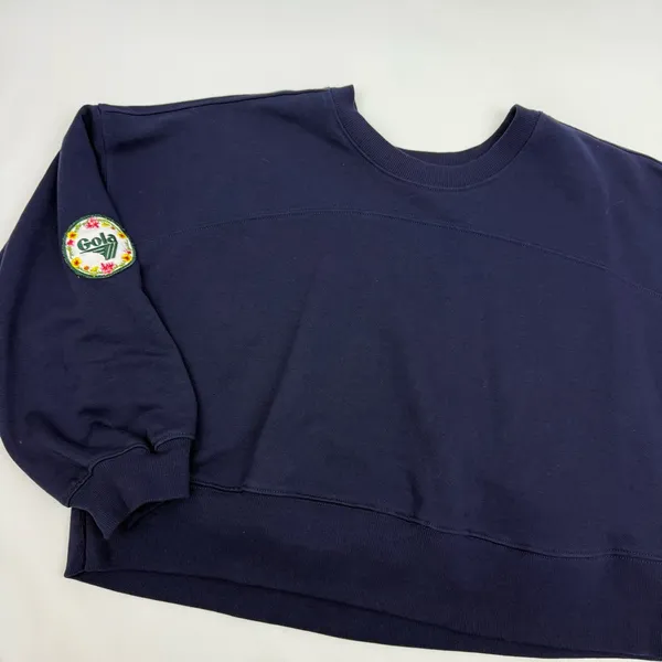 Gola X Anthropologie Pass Back Sweatshirt The Summit Navy Blue Patch Logo Crew - Image 5