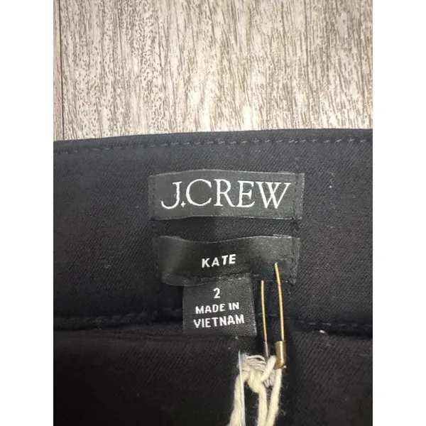 J.Crew Kate Straight Leg Pants Black Perfecting Pockets Size 2 New With Tags - Image 3