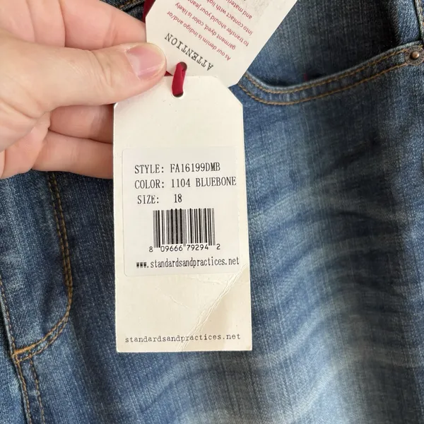 Standards And Practices Clarice Mid rise Bootcut‎ Plus Size 18 NWT Blue - Image 3
