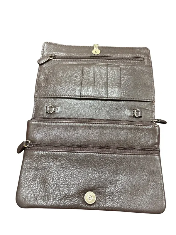 Brighton wms vintage brown leather zebra clutch wallet sz 7.5"x5" SKU 10-787 - Image 9