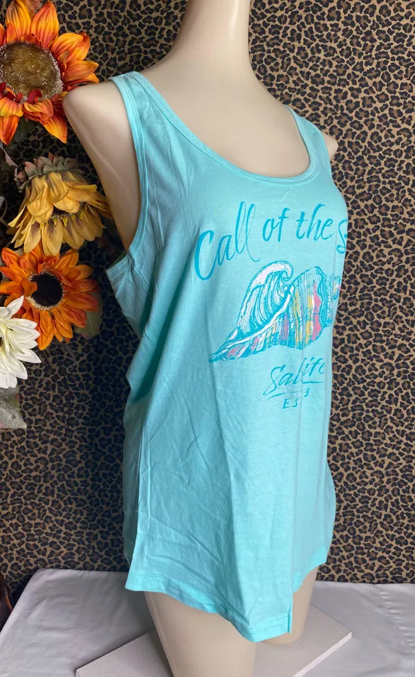 NWOT Aruba Blue QUEEN CONCH RacerBack Tank Top MEDIUM - Image 3