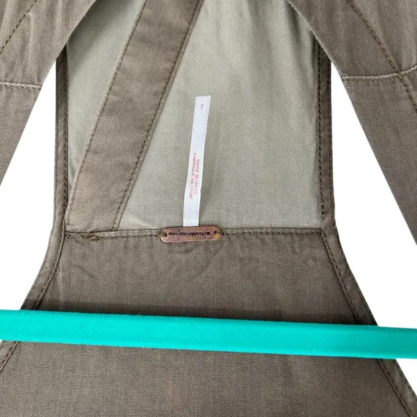 Free People Roaring Rayon Utilitarian jumpsuit Olive Green Drawstring Size‎ 4 - Image 13