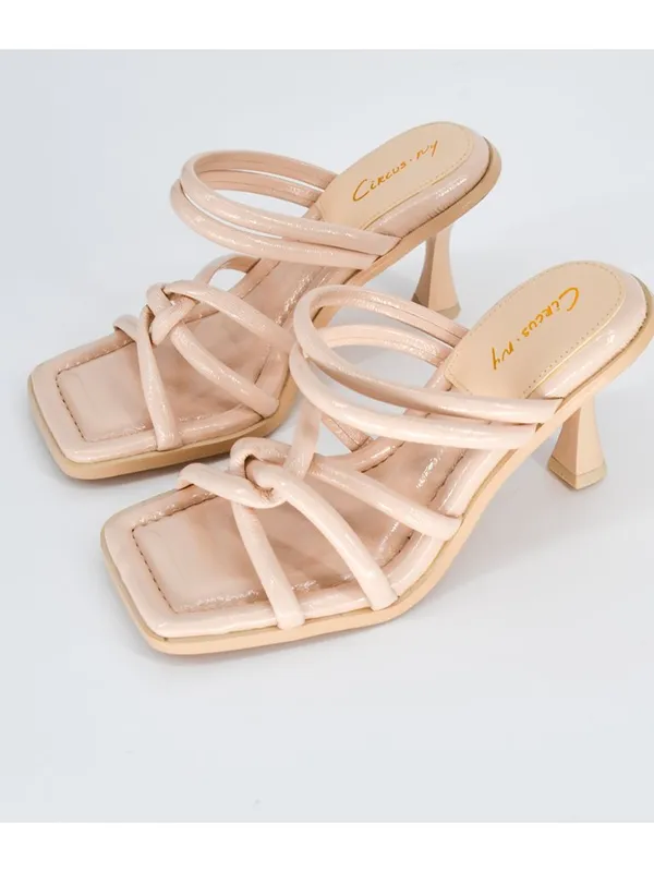 Sam Edelman Circus Savanna Sandals Size 6.5 Ivory Flared Heel Strappy Square Toe - Image 5