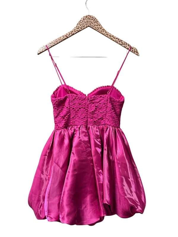 Angel Biba Embroidered Lace Top Bubble Hem Sleeveless Mini Dress Pink Small NEW - Image 5