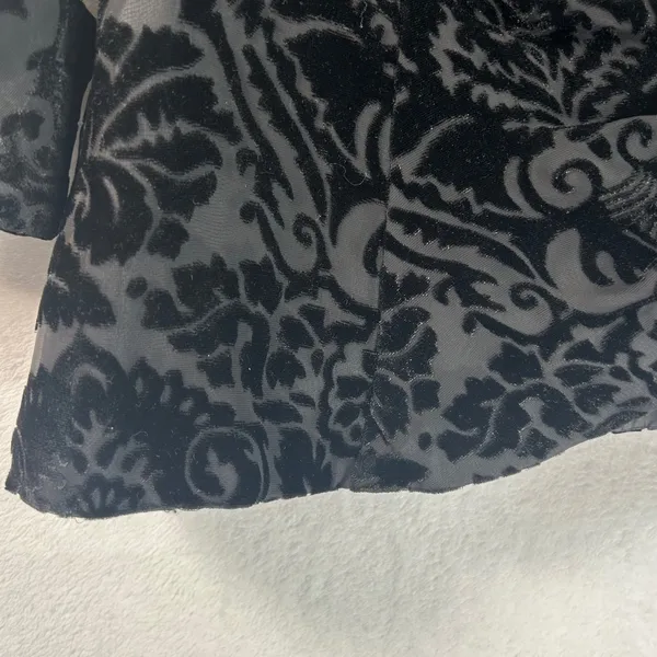 Alex Evenings Black Velvet Burnout Damask Floral Evening Jacket Blazer XL NWT - Image 7