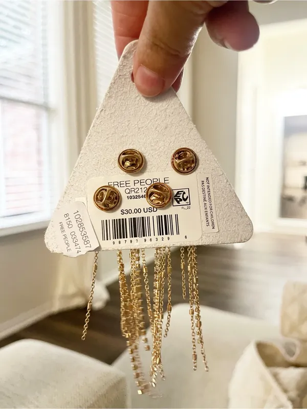 Free People Brandy‎ Fringe Pin Set NWT Gold - Image 5