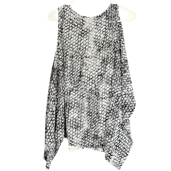 Simply Vera‎ Vera Wang Womens Size Large Tank Top Open Front Vest Black White - Image 3