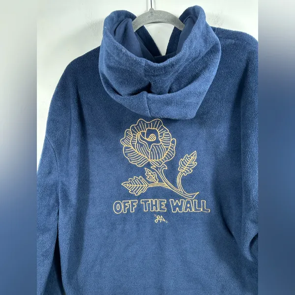 Vans Lizzie Armanto Navy Fleece‎ Hoodie Womens Medium Rose Off The Wall Skate - Image 7