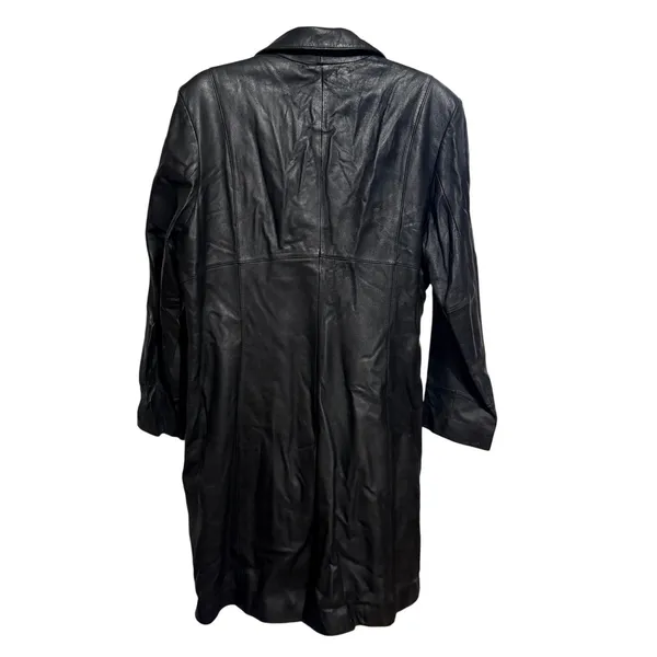 Wilsons Leather Black Genuine Leather Insulated‎ Trench Coat Women's Sz XL - Image 3