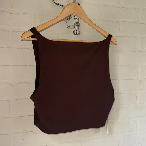 Babaton Contour Cropped Tank NEW xxl stretch coffee bean brown aritzia - Image 6