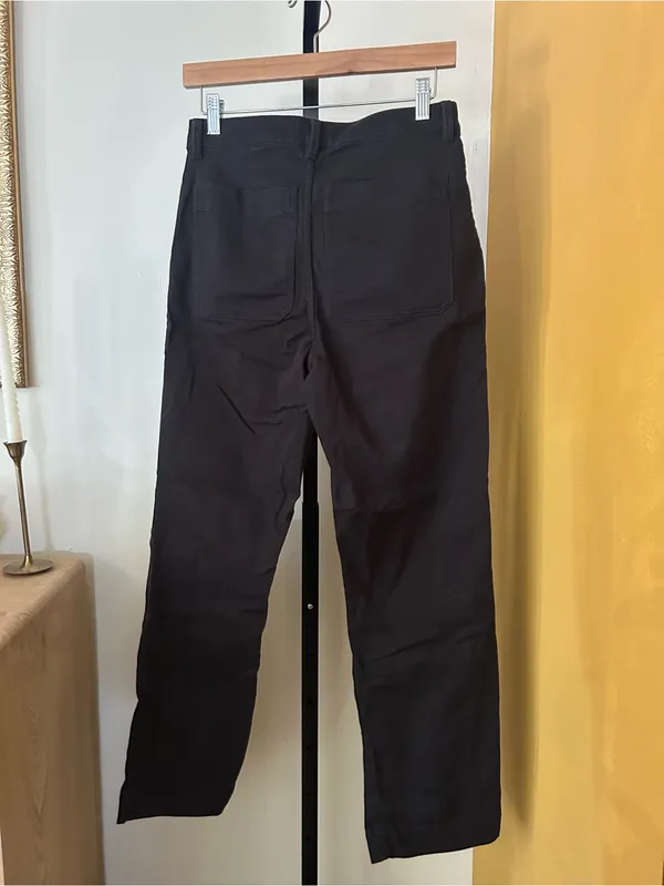 Quince Organic Stretch Cotton Twill Straight Leg Cropped Pants Black Size‎ 2 - Image 6