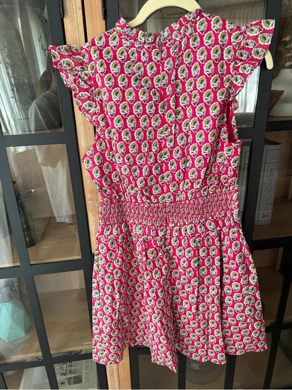 NWT Avara block print mini dress ruffle flutter sleeve floral pockets makayla - Image 8