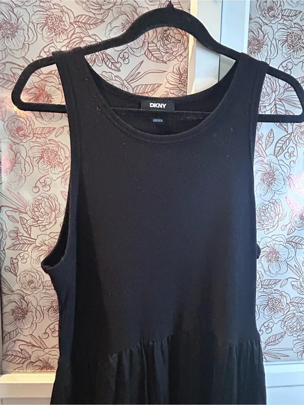 DKNY Black Sleeveless Maxi Dress with Scoop Neck - Image 4