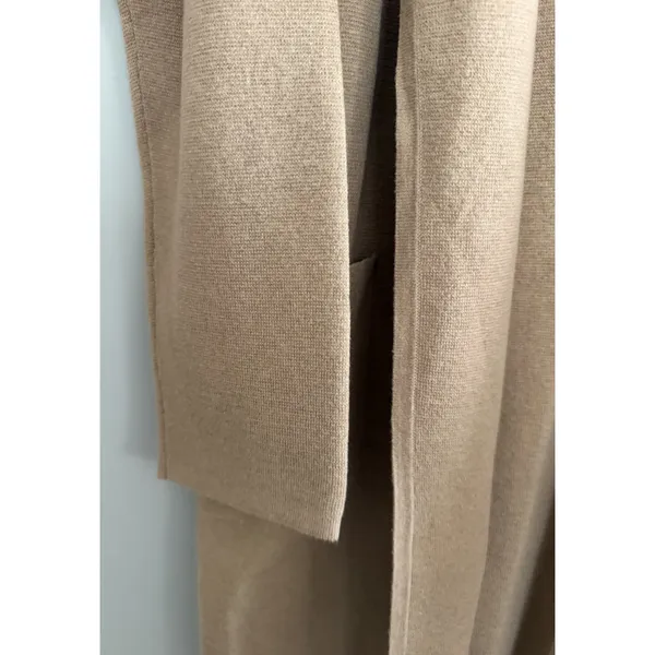 J. Crew Juliette Collarless Sweater Blazer Camel‎ Women's Size Large - Image 9