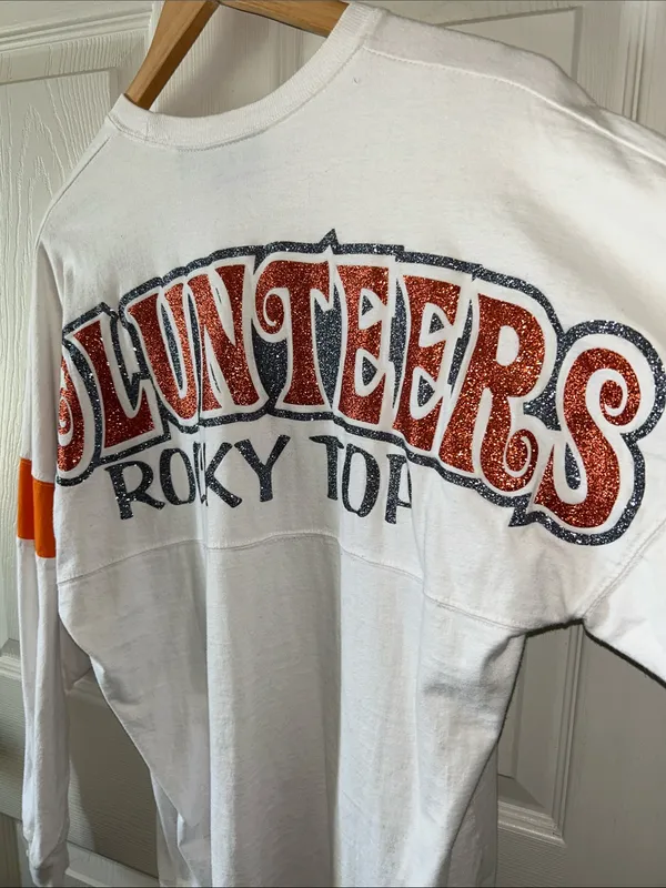 Pennant Tennessee Volunteers Game Day Long Sleeve Sparkle T-Shirt Sz Small Rocky Top - Image 3