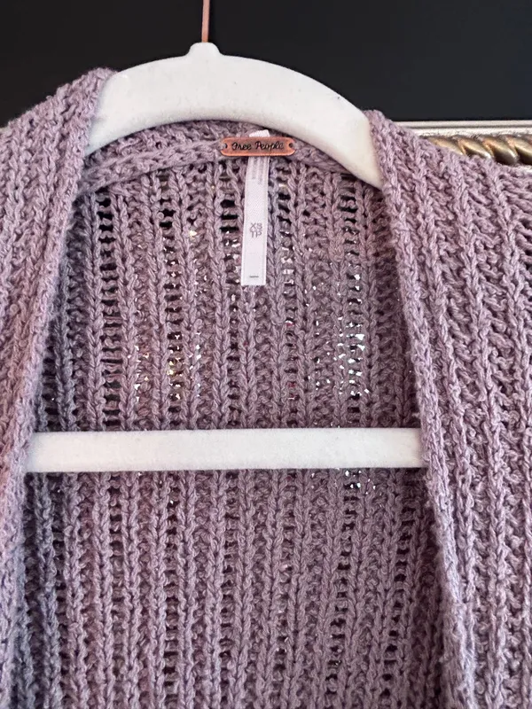 Free People Mauve Long Knit Cardigan - Image 3