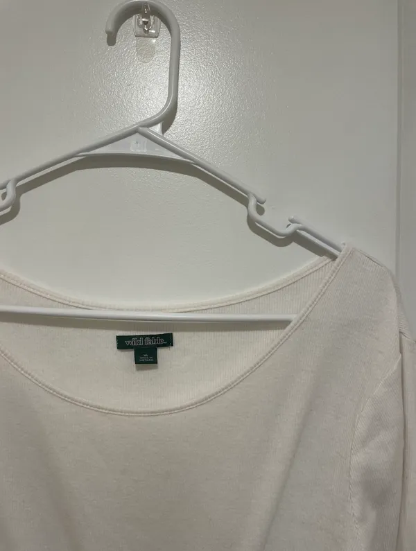 Wild Fable White Long Sleeve Crop Top - Image 3